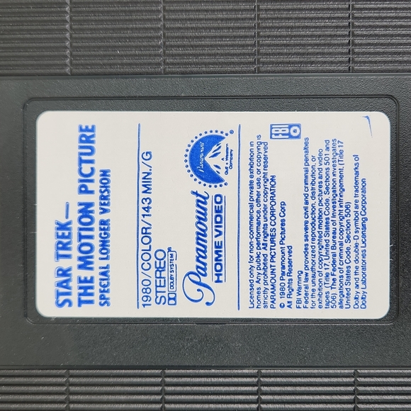 Star Trek The Motion Picture Longer Version Collector's Series 1980 VHS - Picture 3 of 14